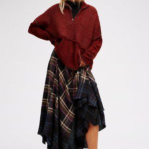 Set Free People 4 Dipped in Plaid Dreams maxi skirt and XS  Pullover